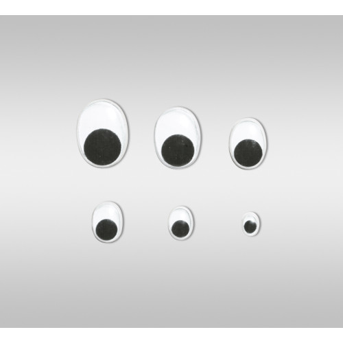 Wackelaugen Oval - 100 Stk sortiert